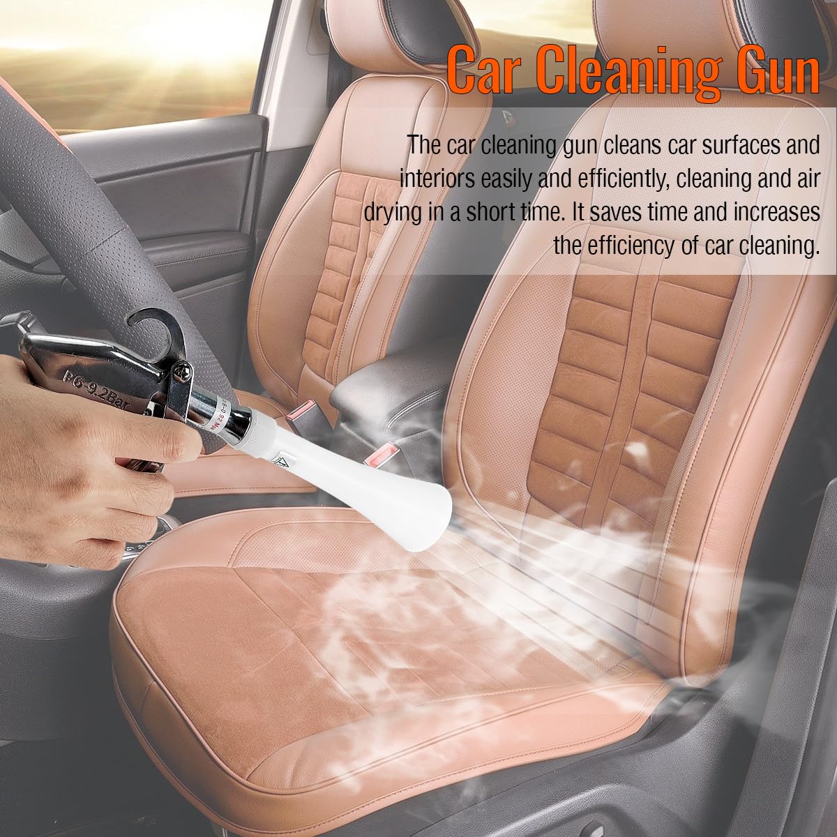 **Aluminum Car Cleaning Gun with Tapered Nozzle - High-Pressure Air Blower for Car Detailing, Dust Removal, and Drying - Perfect for Cars, Velvet, Furniture, and Carpets - Ideal for Auto Shops, Home Cleaning & DIY Projects**