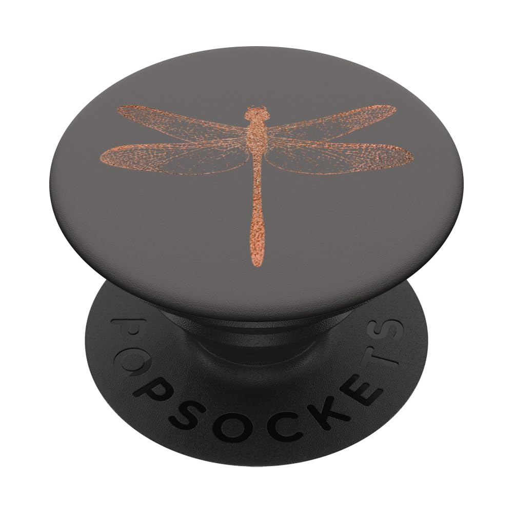 Rose Dragonfly Gray PopSockets Standard PopGrip - Phone Grip & Stand for Smartphones, Perfect for Hands-Free Viewing, Gaming, and Selfies
