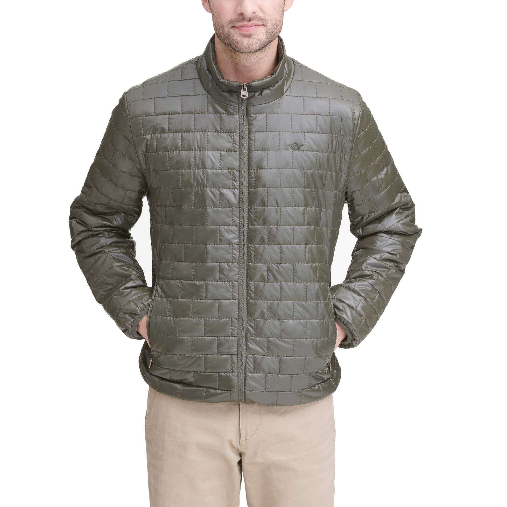 Dockers Men's Lightweight Ultra Loft Quilted Packable Jacket - Water-Resistant Winter Coat for Travel & Outdoor Activities (Regular & Big & Tall Sizes)