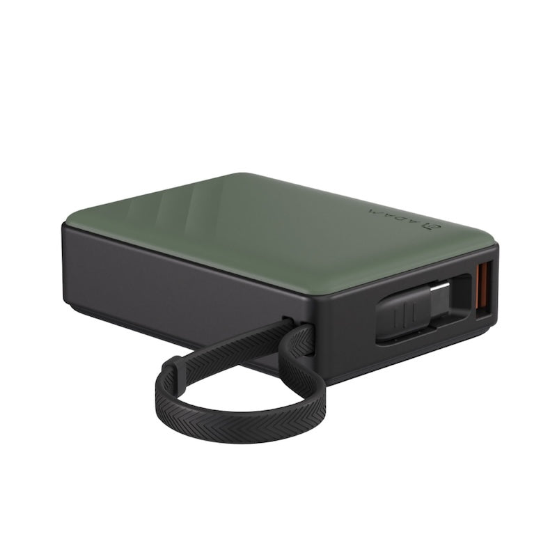 Adam Elements 30W 10000mAh Green Portable Charger - Fast Charging Power Bank for iPhone, Samsung, iPad - Perfect for Travel, Camping & Outdoor Adventures