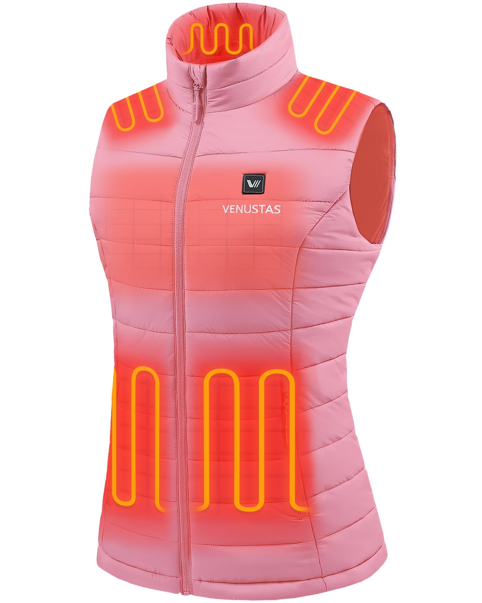 Venustas Women's Heated Vest with Rechargeable Battery - Lightweight Quilted Winter Vest for Outdoor Activities, Hiking, and Cold Weather Fashion