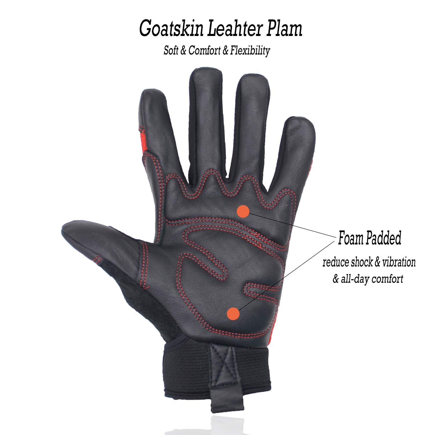 HANDLANDY Men's Utility Leather Work Gloves - Goatskin Driver Gloves for Yard Work, Gardening, Construction & Outdoor Activities