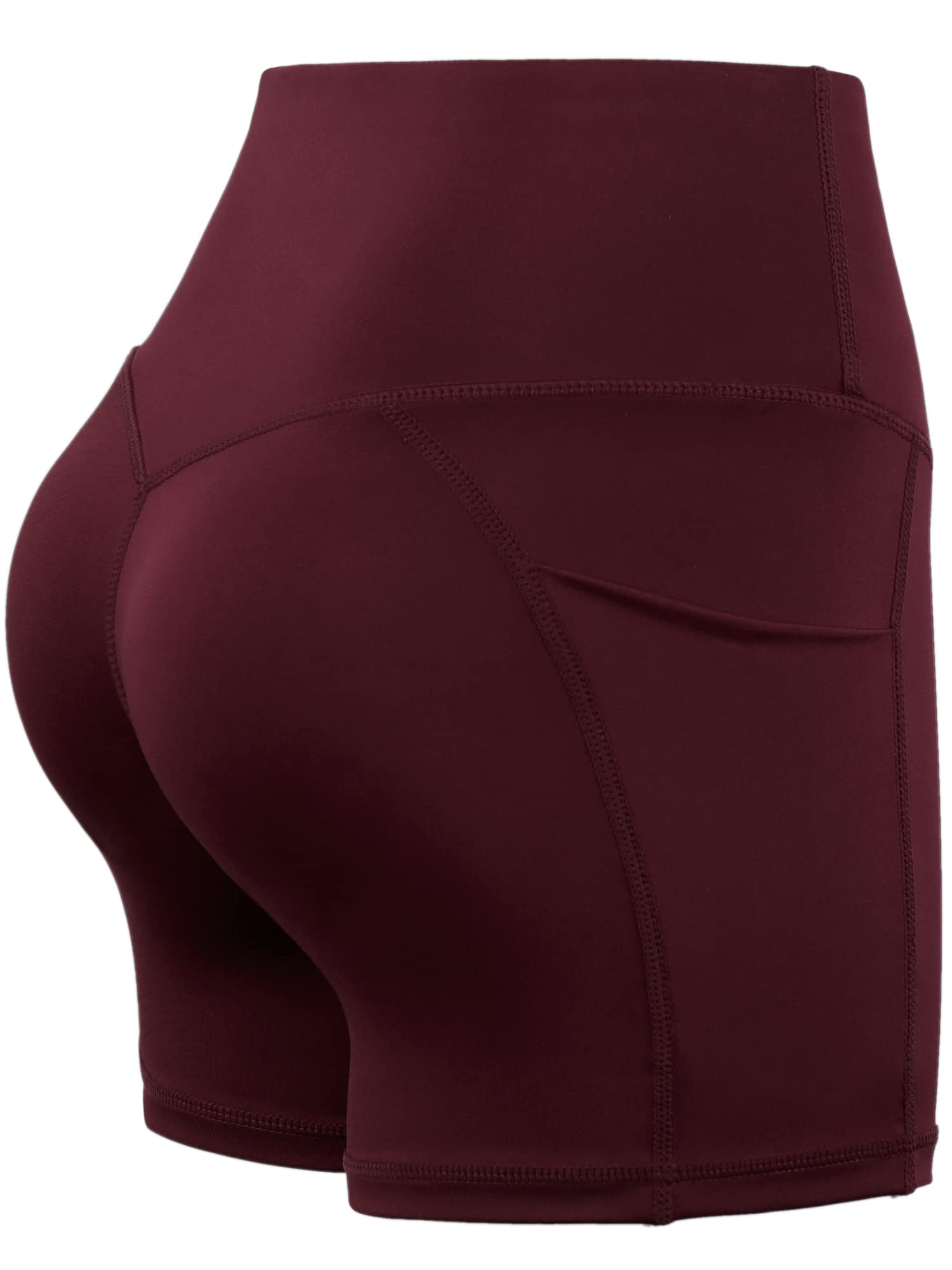 CADMUS 3 Pack Women's High Waisted Yoga Shorts - Spandex Workout Biker Shorts with Deep Side Pockets for Running, Gym & Lounge Wear