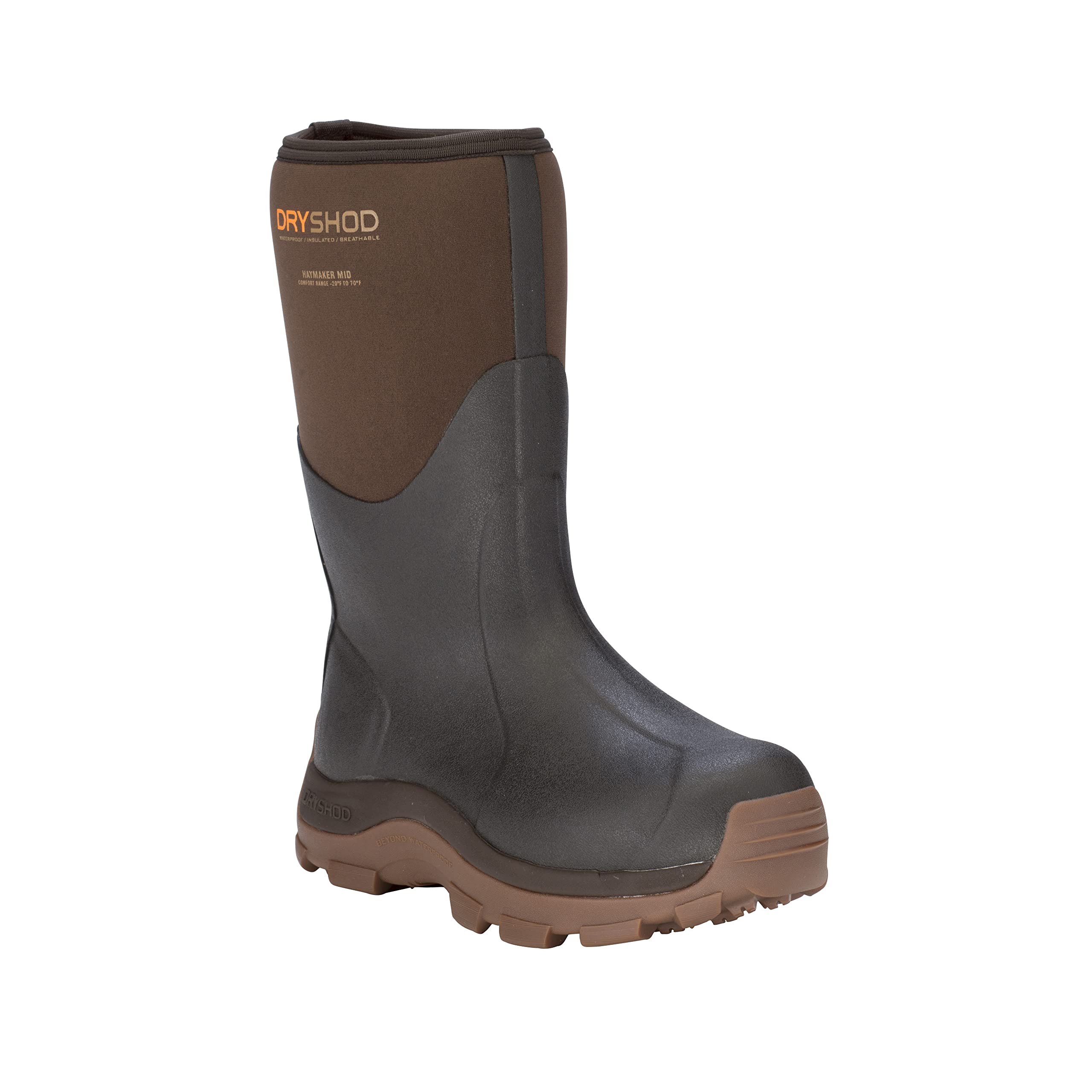 Dryshod Men's Haymaker Mid Waterproof Work Boots - Durable Farm & Ranch Boots for Men, Brown (HAY-MM-BR) - Ideal for Farming, Construction & Outdoor Work