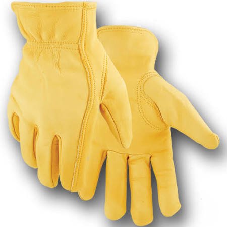 Premium M Deerskin Leather Driving Gloves for Men - Gold Color, Comfortable & Durable for Winter, Racing & Luxury Fashion