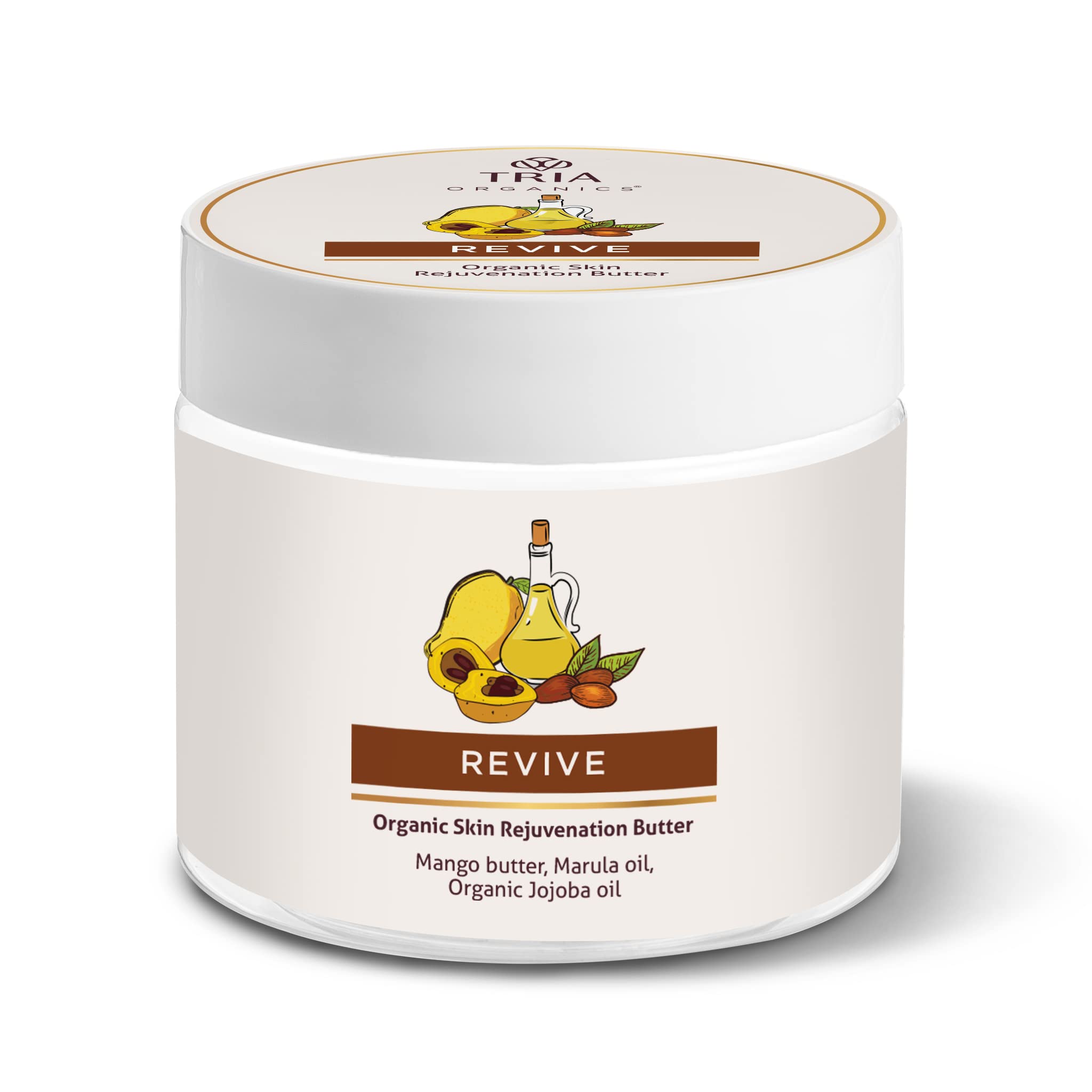 REVIVE Organic Skin Rejuvenation Body Butter with Mango Butter, Marula Butter & Jojoba Oil - Hydrating & Nourishing Moisturizer for Dry Skin - Perfect for Daily Use, After Shower & Nighttime Skincare Routine