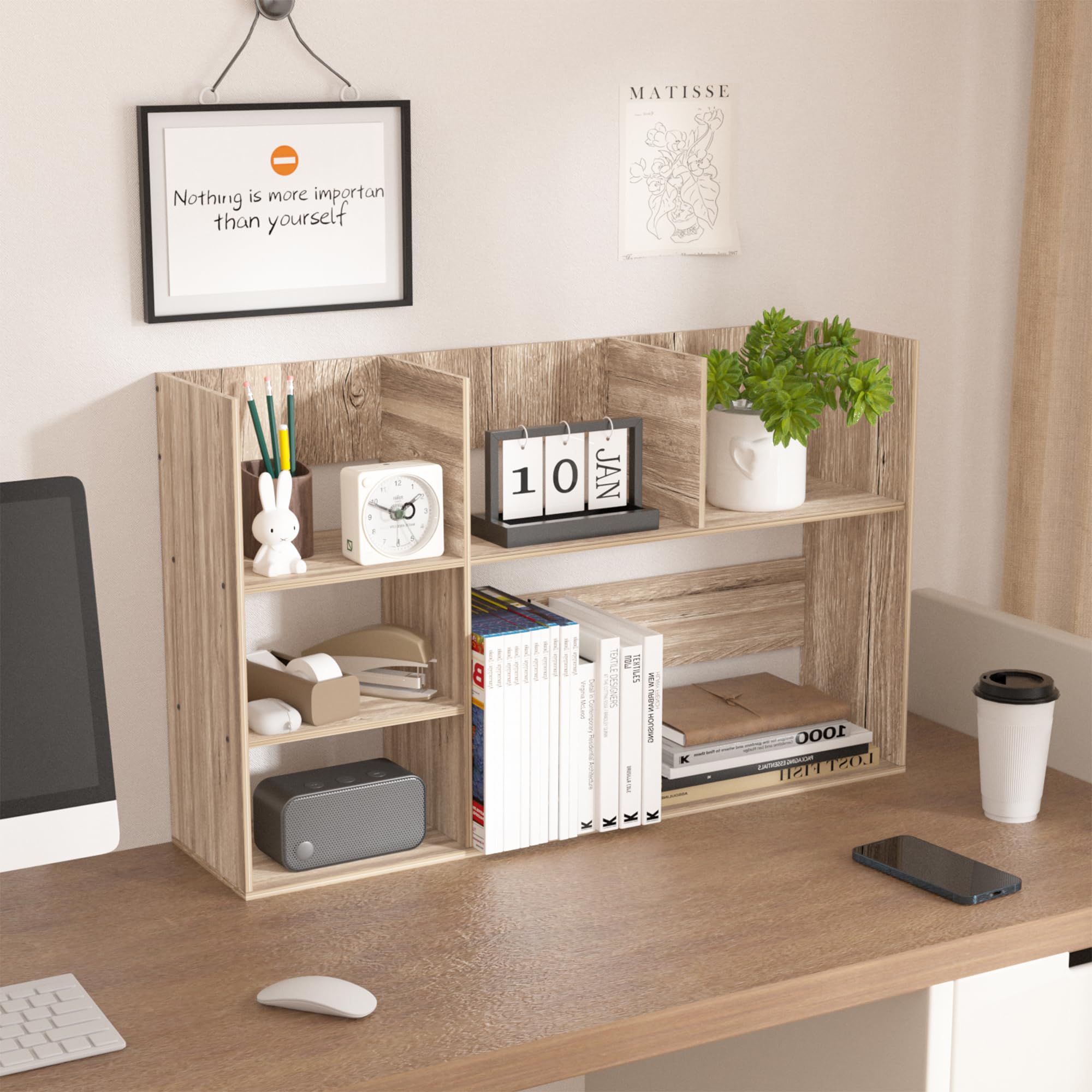Extra Large Desk Organizer Shelves for Office & Home - Multi-Tier Storage Rack with Shelves, Office Must Haves Desk Shelf for Workspace Organization (Grey) - Perfect for Organizing Files, Books, and Office Supplies on Your Desk