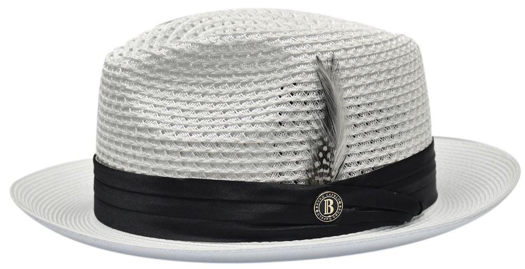 Stylish White & Black Band Fedora Braided Straw Hat for Women & Men - Summer Beach, Outdoor Party & Fashion Accessory