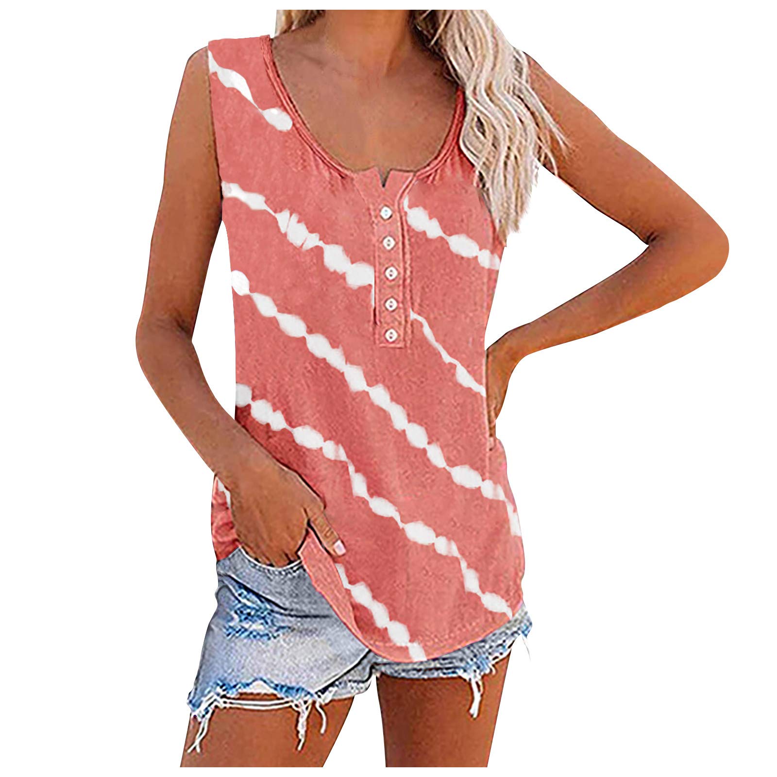 Women's Sleeveless Tunic Tops - Summer Casual V Neck Criss Cross Tank Blouse | Breathable Basic Tee for Beach, Travel & Everyday Wear