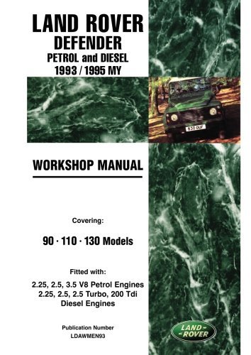 Land Rover Defender 1993-1995 Workshop Manual - Petrol & Diesel Engine Repair Guide by Brooklands Books | DIY Maintenance & Restoration for Off-Road Adventures