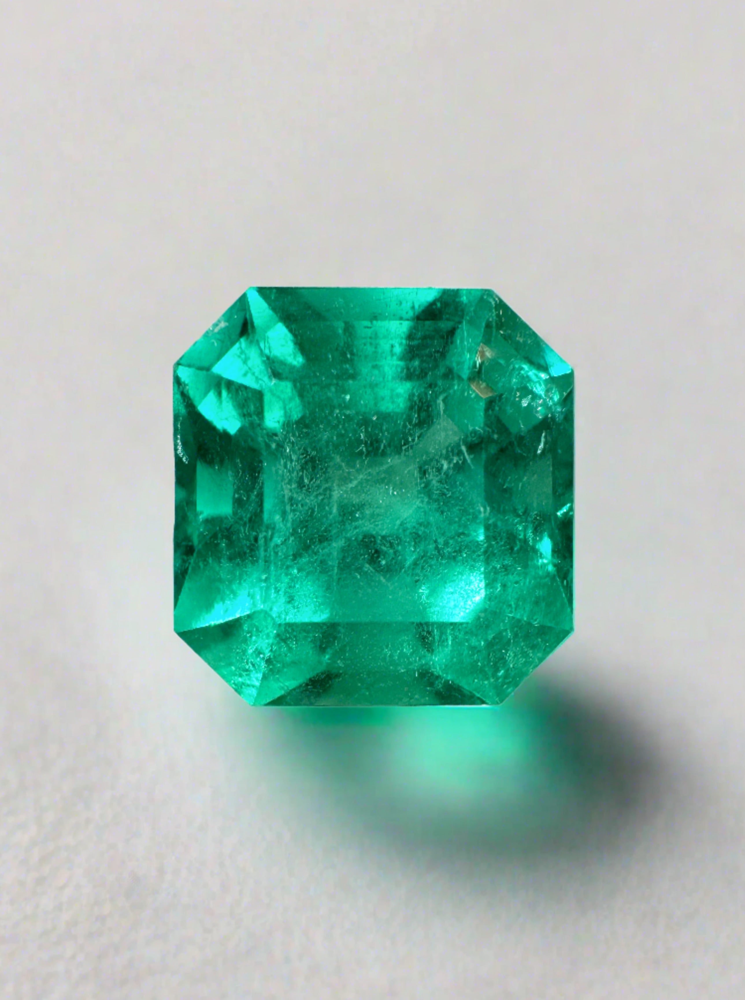 4.83 Carat 10x10mm Bluish Loose Colombian Emerald Asscher Cut Gemstone for Jewelry Making - Perfect for Engagement Rings, Necklaces & Luxury Gifts