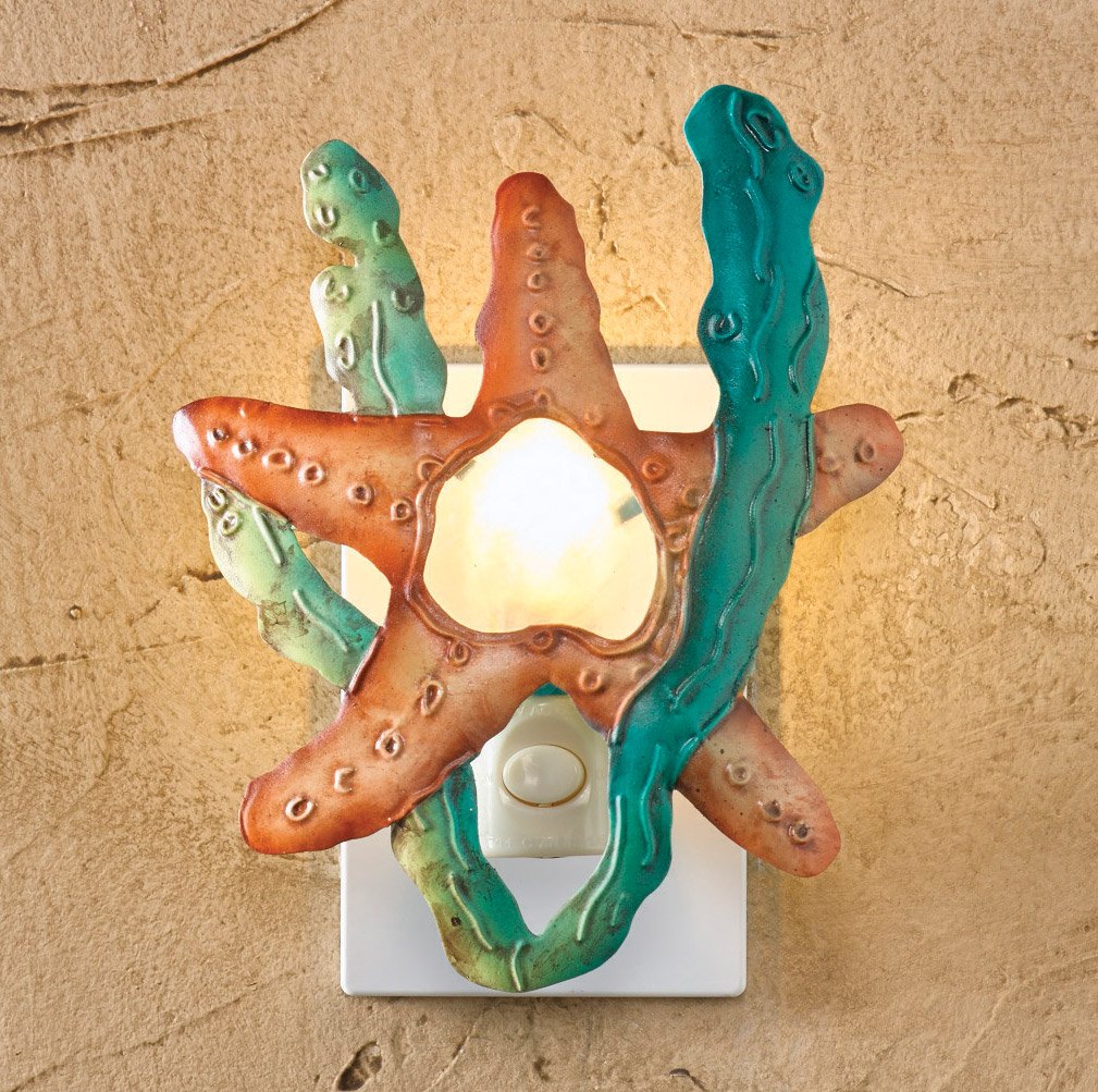Starfish Night Light for Kids - Soft Glow LED Bedroom Nightlight, Ocean-Themed Nursery Decor, Perfect for Bedrooms, Bathrooms & Hallways (Blue)