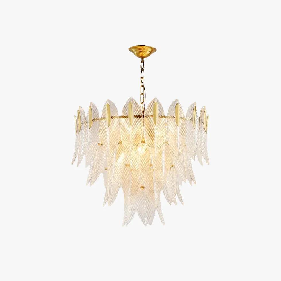 Elegant Gold Crystal Leaf-Shaped Pendant Light - Modern Chandelier for Dining Room, Living Room & Bedroom Lighting