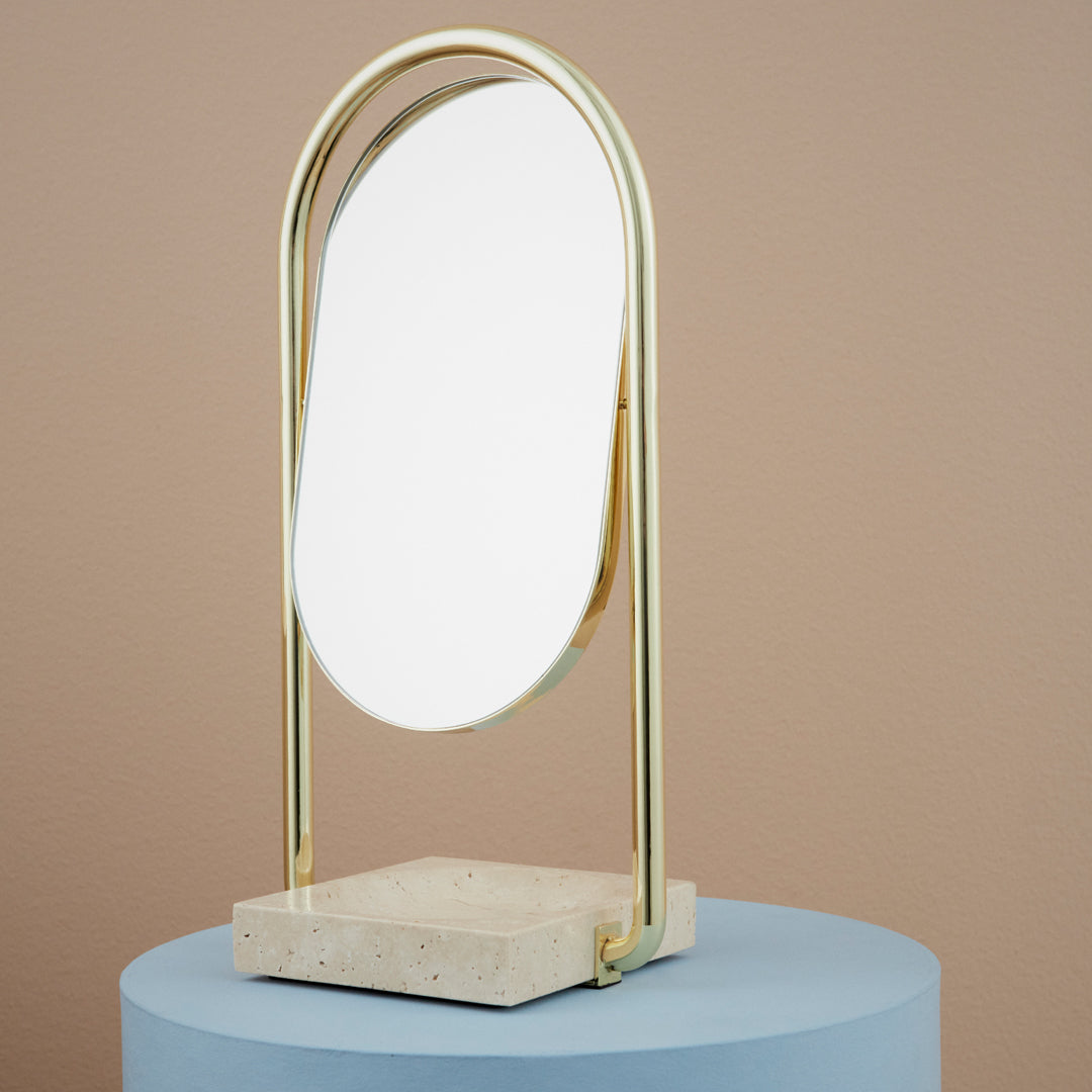 Angui Table Mirror - 2 Pack, Vanity Mirror with Stand for Makeup, Dressing, and Travel | Perfect for Bedroom, Bathroom, and Portable Use