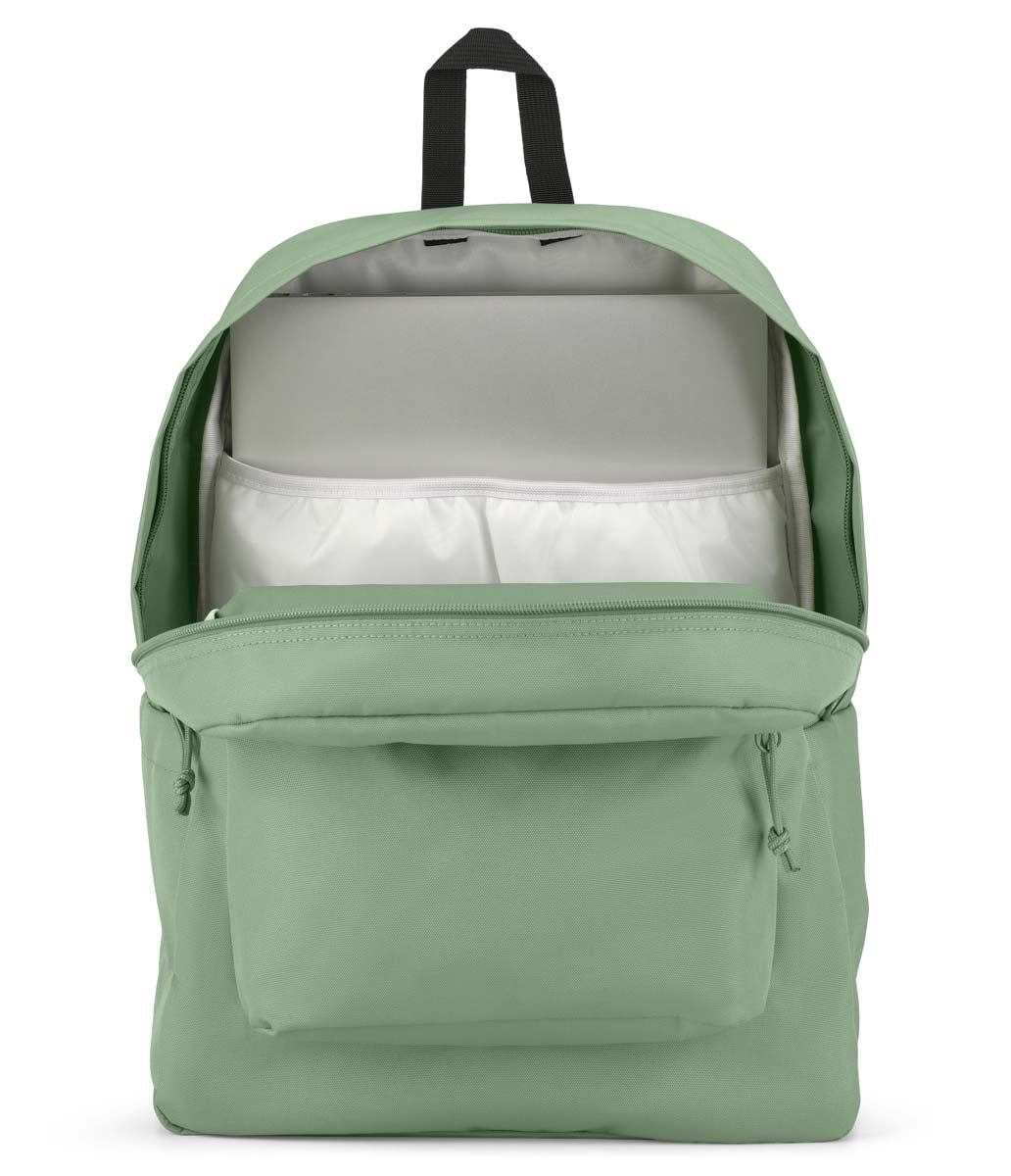JanSport SuperBreak Plus Backpack - Lightweight Laptop Backpack for School & Travel, Durable Loden Frost Green, Ergonomic Design for Comfort - Perfect for Students, Commuters & Outdoor Adventures