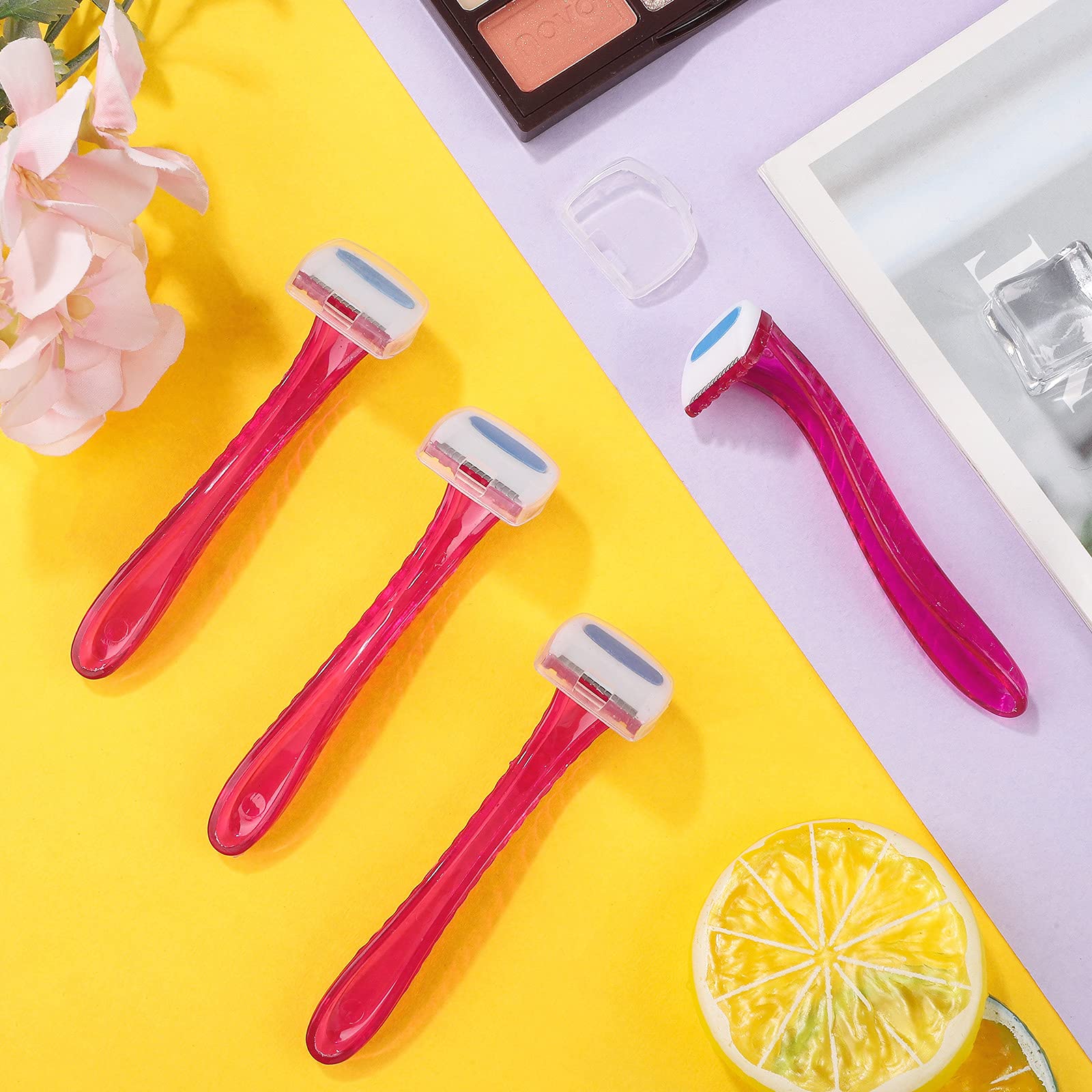 Honoson 30 Pack Disposable Bikini Razors for Women - Precision Bikini Trimmer, Underarm Hair Remover, Travel-Friendly Body Grooming Tool (Rose Red) - Perfect for Travel, Gym, Beach & Smooth Skin Care