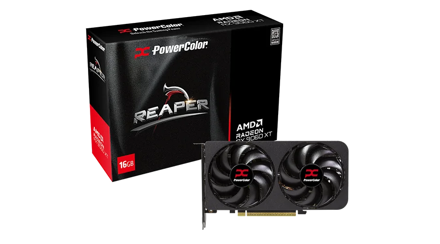 PowerColor Radeon RX 9060 XT Reaper 16GB GDDR6 Gaming Graphics Card - High Performance GPU for 4K Gaming, VR & Video Editing | AMD RDNA 3 Architecture, Ray Tracing, 3x DisplayPort & HDMI | Perfect for PC Builders & Content Creators