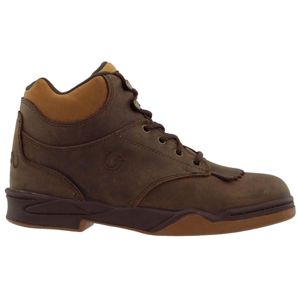 ROPER Women's Horseshoe Kiltie Round Toe Ankle Boots - Brown Leather Hiking & Casual Shoes for Outdoor Adventures & Everyday Wear