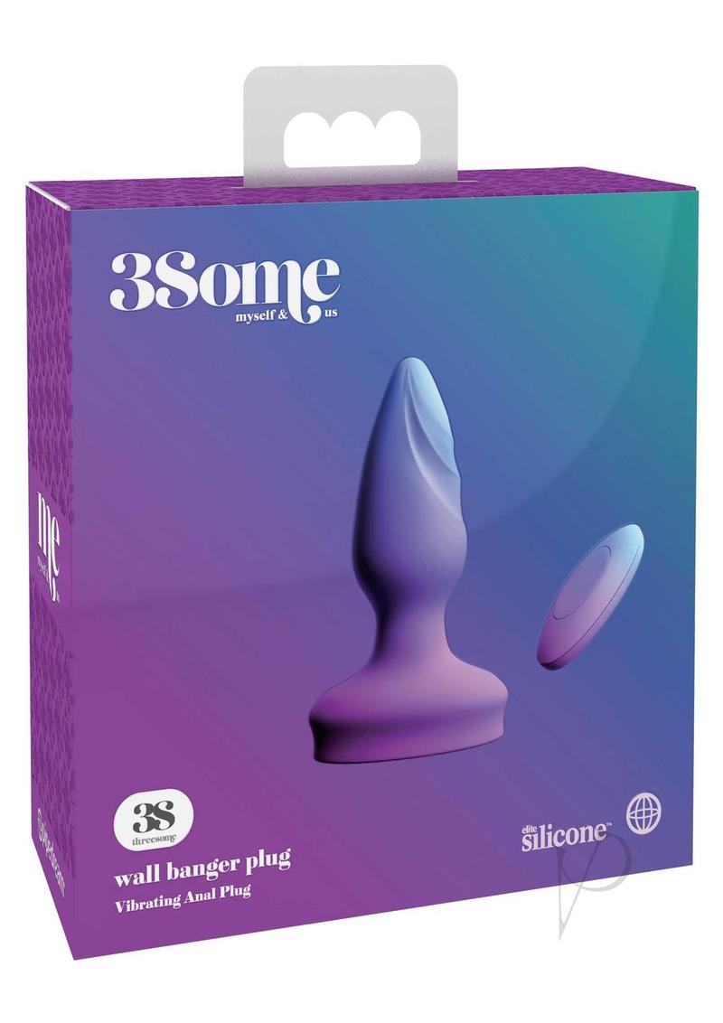 3Some Wall Banger Silicone Rechargeable Remote Control Anal Plug - Purple | Waterproof & Wireless Vibrating Butt Plug for Couples Play & Solo Use | Perfect for BDSM, Roleplay & Spicing Up Your Sex Life