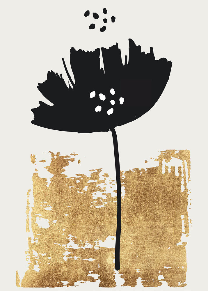 Black Poppy Floral Art Print - Elegant Home Decor for Living Room, Bedroom & Office | Wall Art Painting for Modern Interior Design