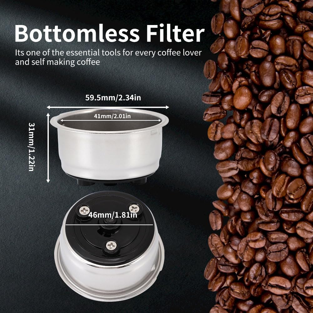 Haofy Stainless Steel Coffee Filter Basket - Detachable Coffee Filter Cup for Espresso Machines, Drip Coffee Makers - Perfect for Home, Office & Camping Use (2-Pack)