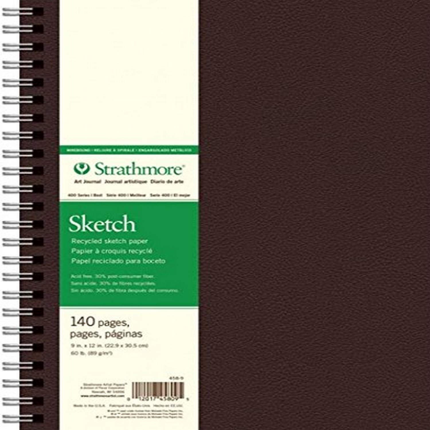 Strathmore 400 Series Sketch Book - 9x12 Inches, 70 Sheets, Acid-Free White Paper - Perfect for Drawing, Sketching & Mixed Media Art