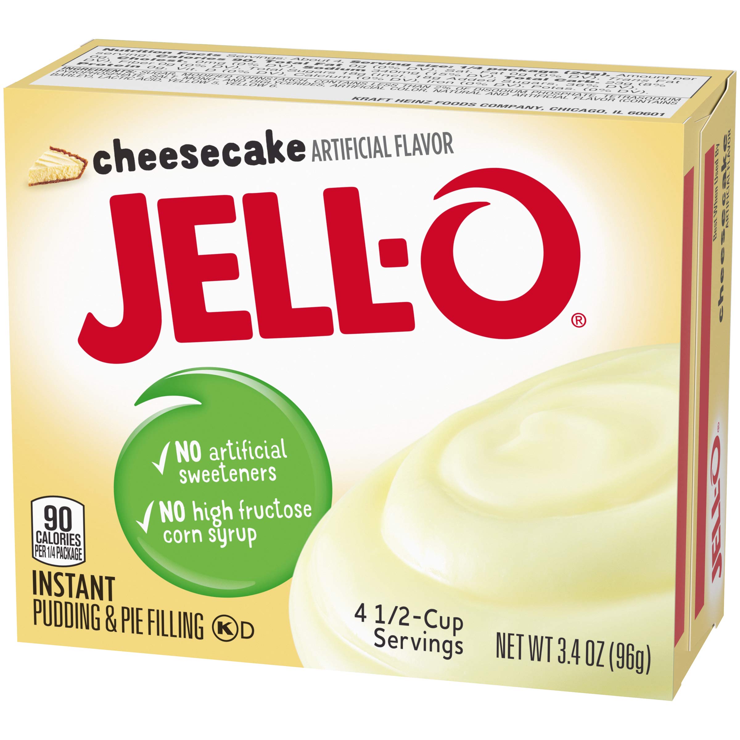 Jell-O Instant Cheesecake Pudding & Pie Filling 3.4 oz (Pack of 24) - Easy Dessert Mix for Baking, No-Bake Cheesecakes & Creamy Puddings - Perfect for Parties, Family Gatherings & Holiday Treats