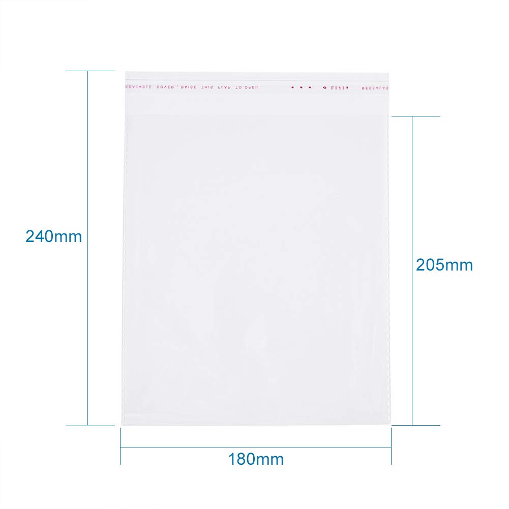 1000pcs 8x7inch (205x180mm) Clear Resealable OPP Plastic Bags - Self-Adhesive Seal for Bakery, Candy, Soap, Cookies & Chocolate Packaging | Food Safe Storage Bags for Home, Retail & Gifts