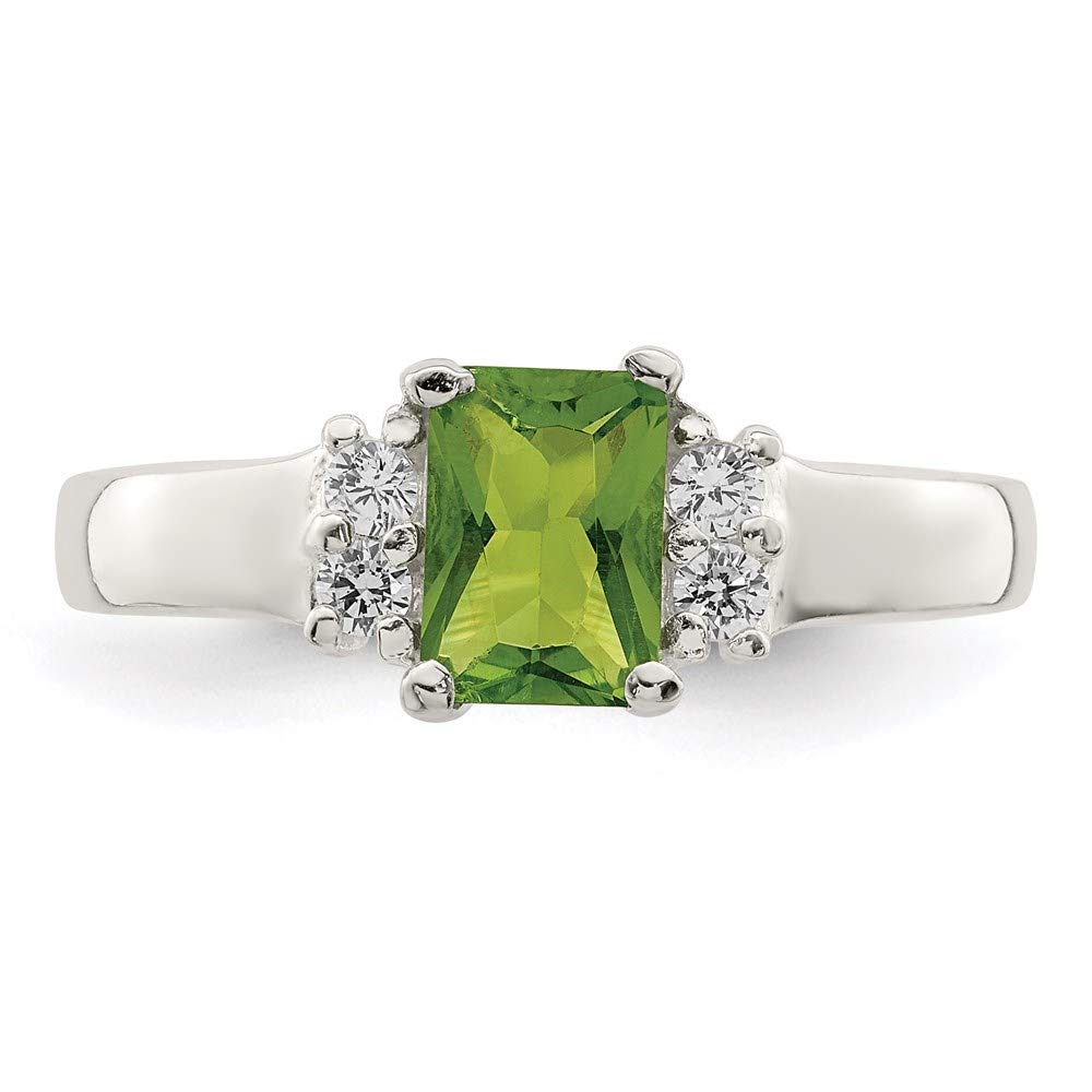 925 Sterling Silver Lime Green & White Cubic Zirconia Ring for Women | Elegant Fine Jewelry Gift for Her | Perfect for Anniversaries, Birthdays & Special Occasions