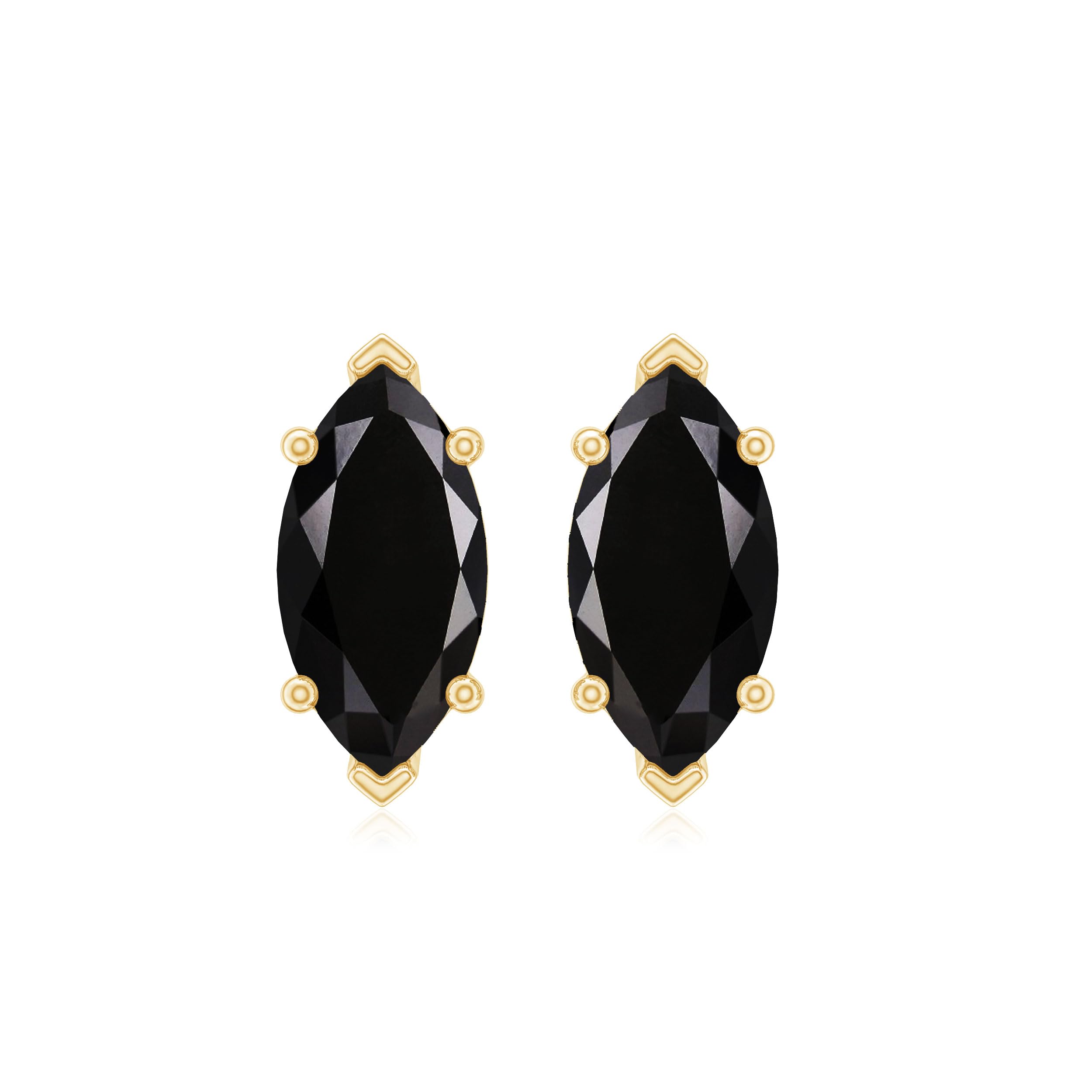 Natural Black Spinel Solitaire Stud Earrings for Women - Hypoallergenic Sterling Silver Earrings - Perfect Birthday, Anniversary & Valentine's Day Jewelry Gift for Her - Elegant Everyday Wear & Special Occasion Accessories