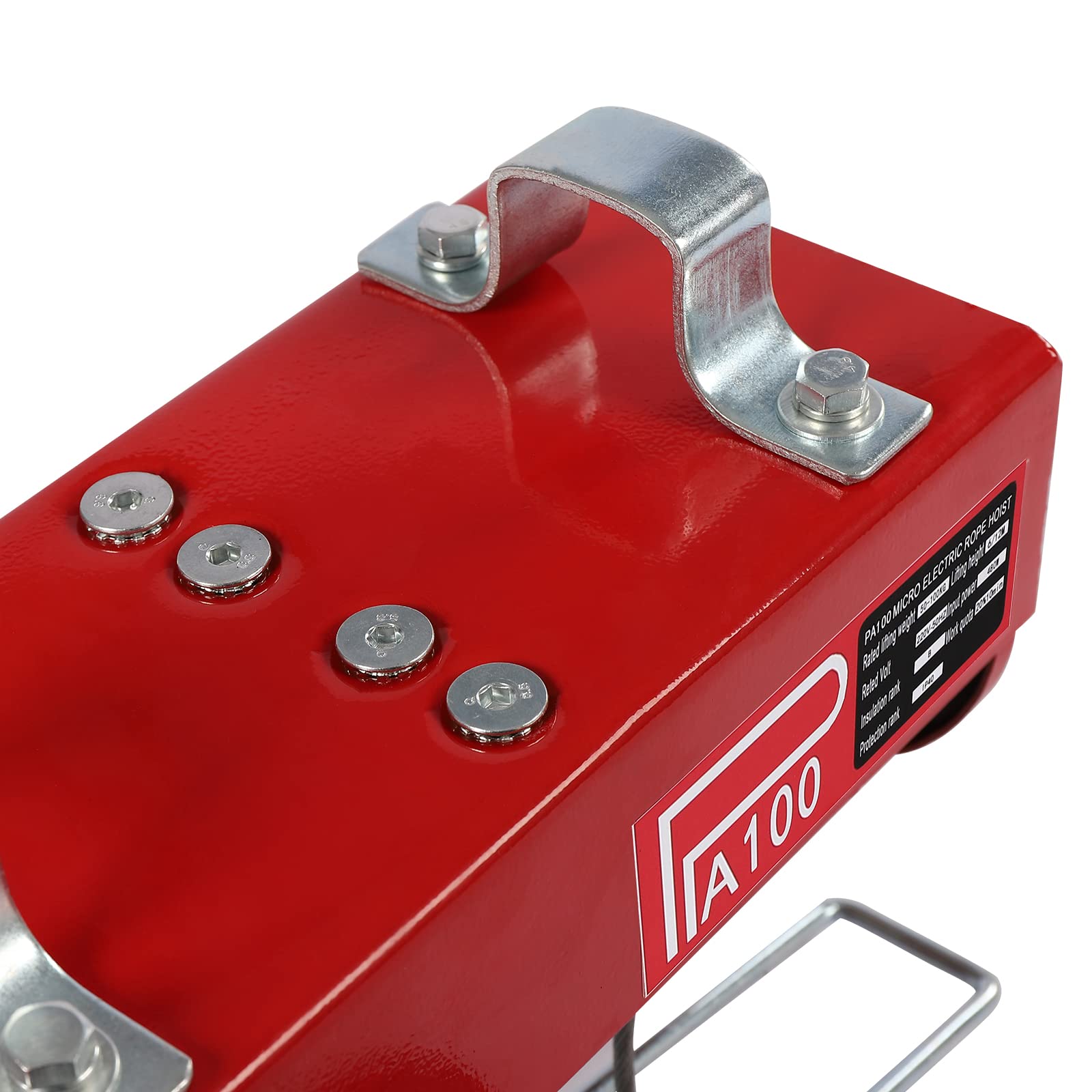 220LBS Electric Hoist Winch with Remote Control - Heavy Duty Steel Lift for Warehouses, Construction & Mining - Double Slings for Secure Lifting - Perfect for Factories, Garages & DIY Projects