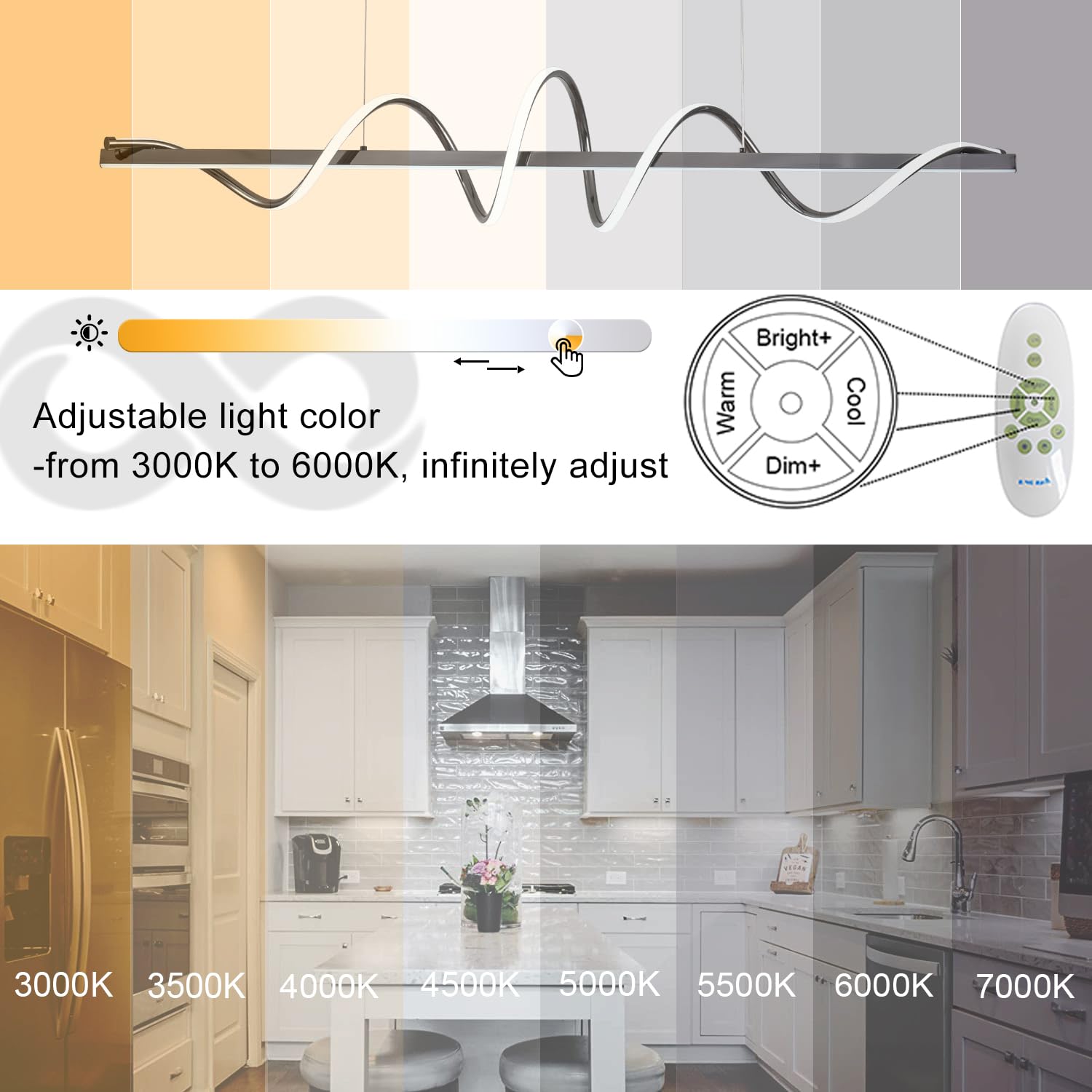 Black Modern LED Chandelier - 39.73