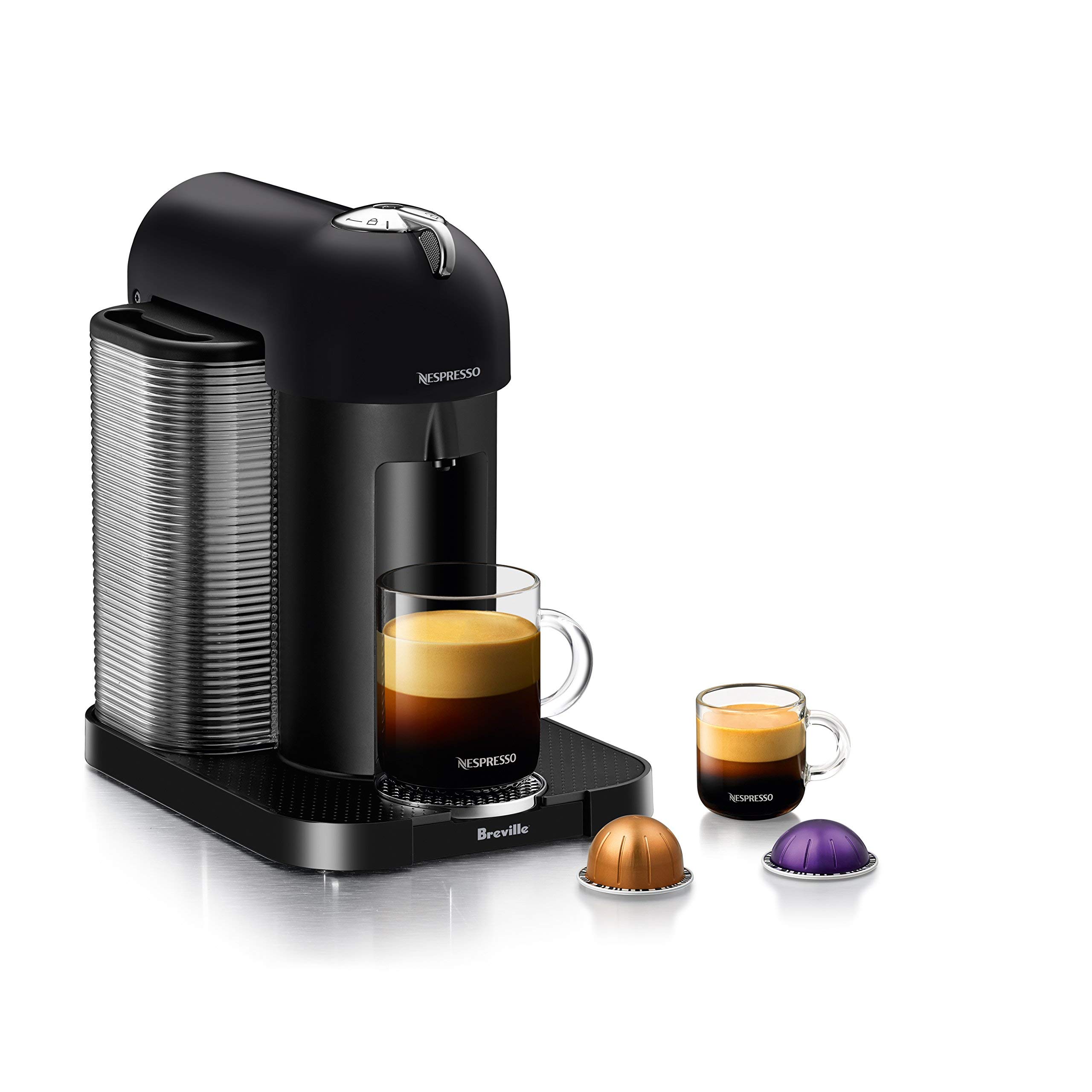 Breville Nespresso Vertuo Coffee & Espresso Machine - Matte Black (Renewed) | Single-Serve Pod Brewer for Home & Office | Perfect for Espresso, Coffee & Latte Lovers