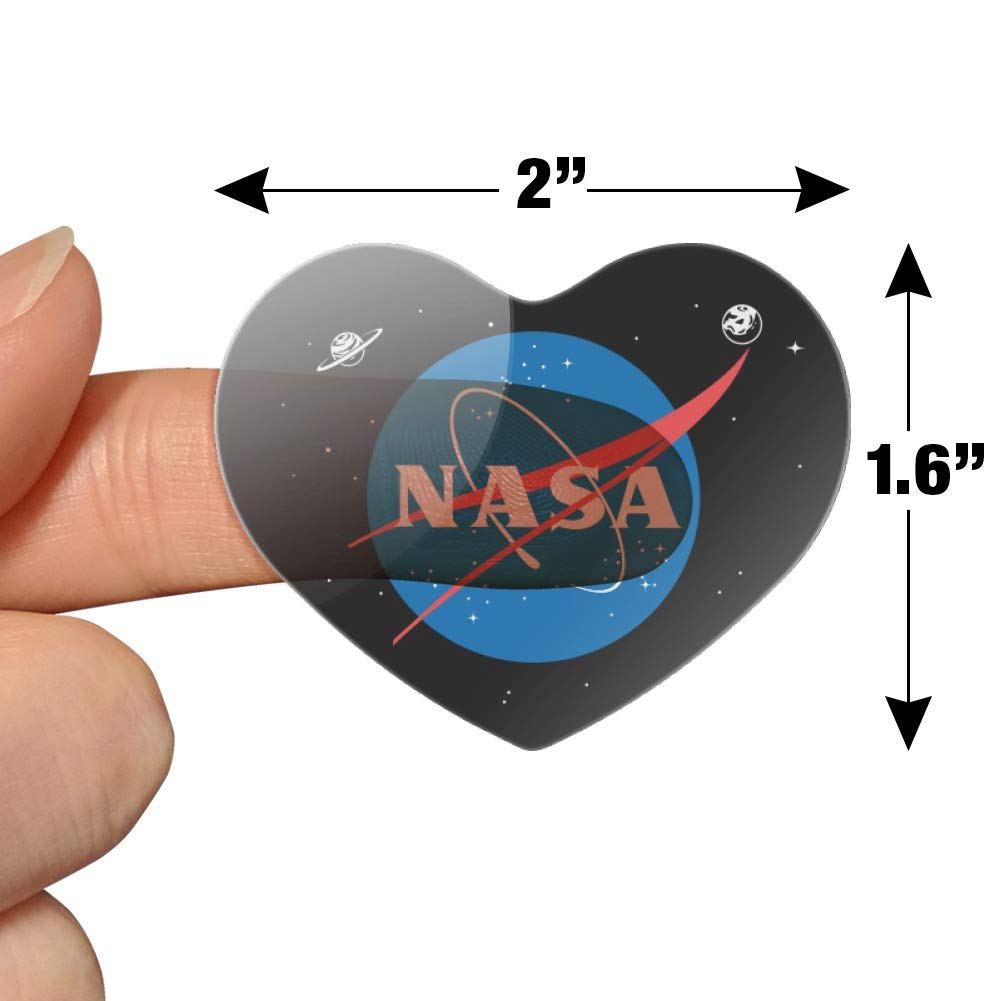NASA Official Meatball Logo Heart Shaped Planner Stickers - Perfect for Scrapbooking, Bullet Journals, DIY Crafts & School Projects - Decorate Calendars, Notebooks, Gift Cards