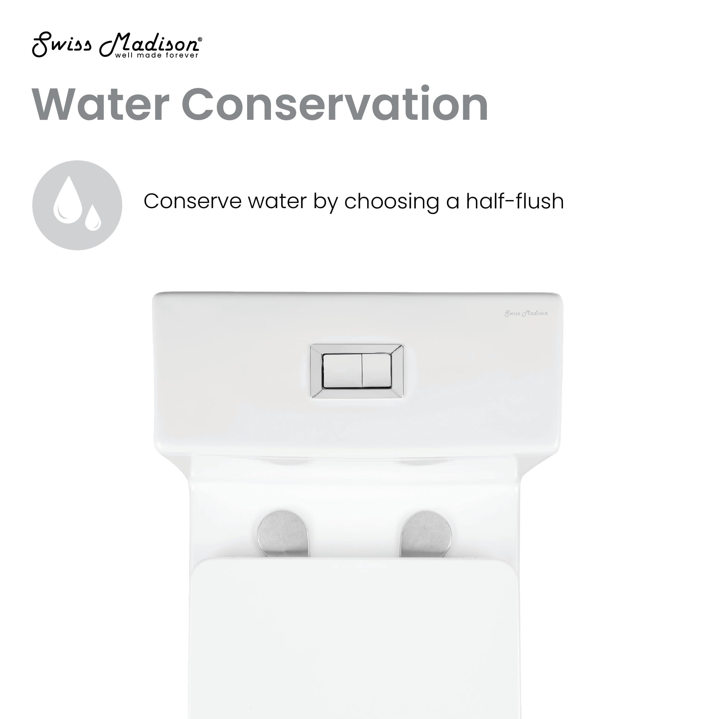 Eclair One-Piece Square Toilet with Dual-Flush Technology (0.8/1.28 GPF) - Water Saving Modern Bathroom Solution for Small Spaces & Contemporary Homes