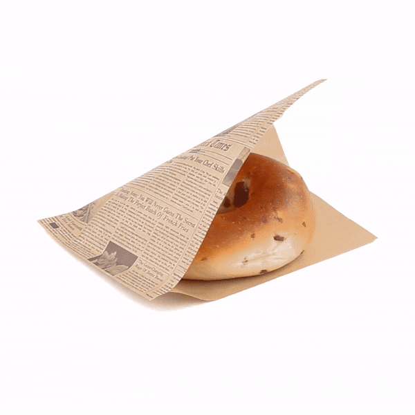 Eco-Friendly Greaseproof Newsprint Paper Bags - Small Double Open Design (6 1/4