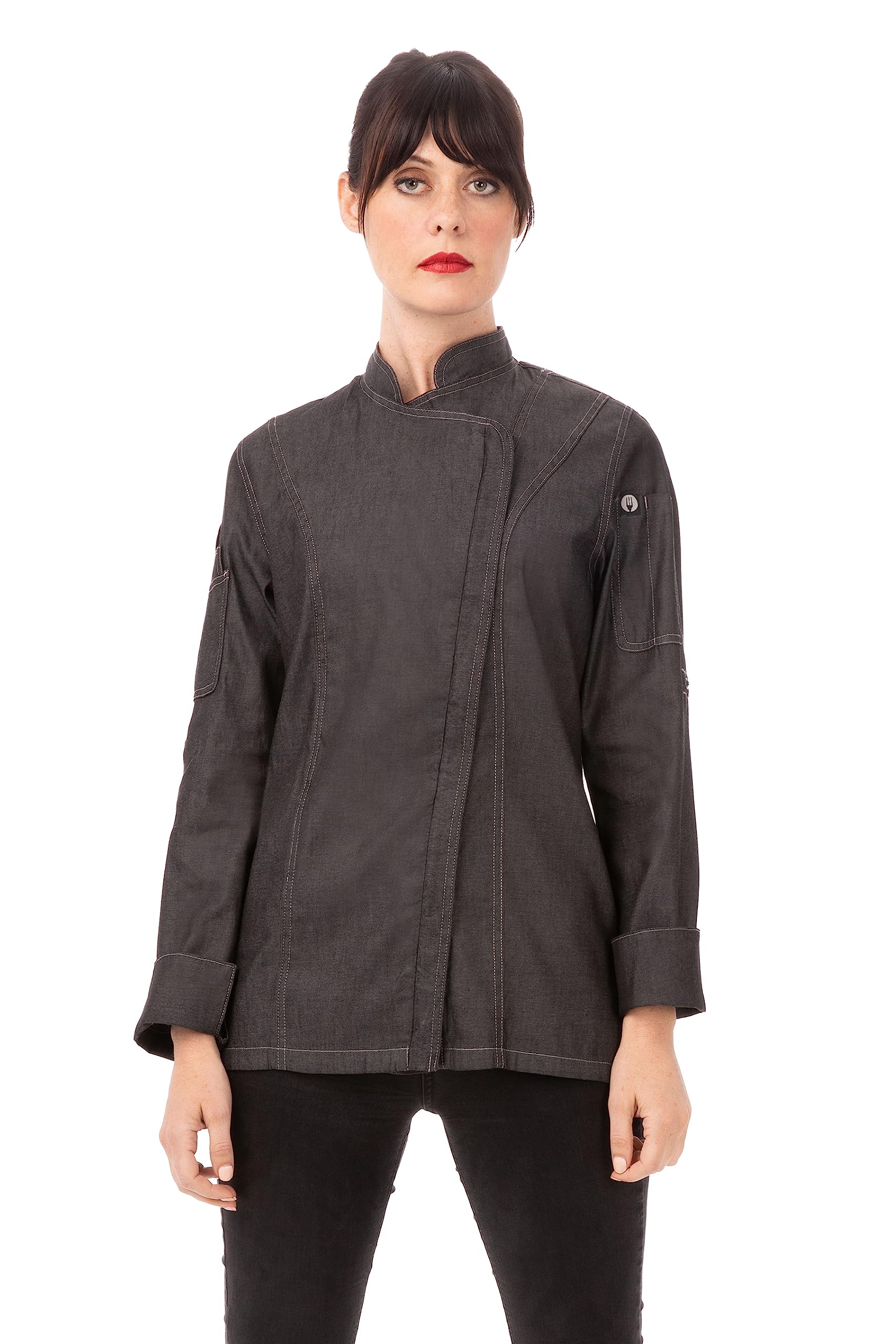 Chef Works Women's Gramercy Denim Chef Coat - Professional Kitchen Apparel for Cooking, Baking & Culinary Arts | Perfect for Chefs, Bakers & Restaurant Staff
