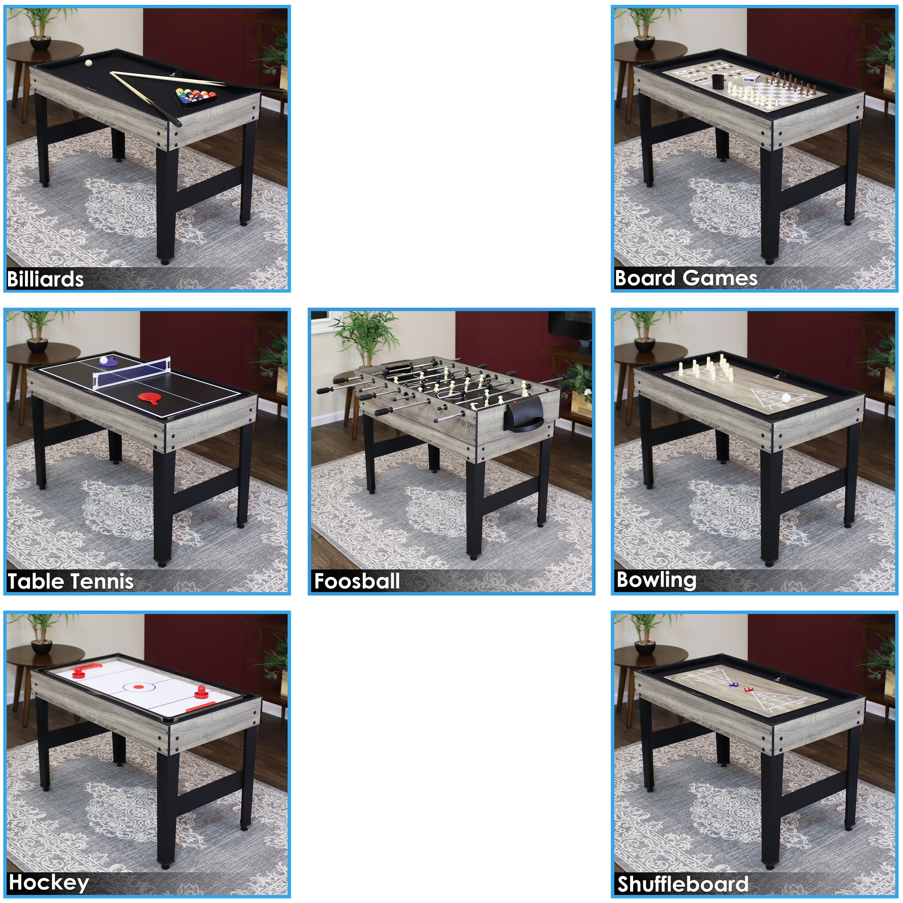 10-in-1 Multi Game Table Set for Indoor & Outdoor Fun - 49.5 Inch Classic Board Games Collection - Perfect for Family Game Nights, Parties, and Backyard Entertainment