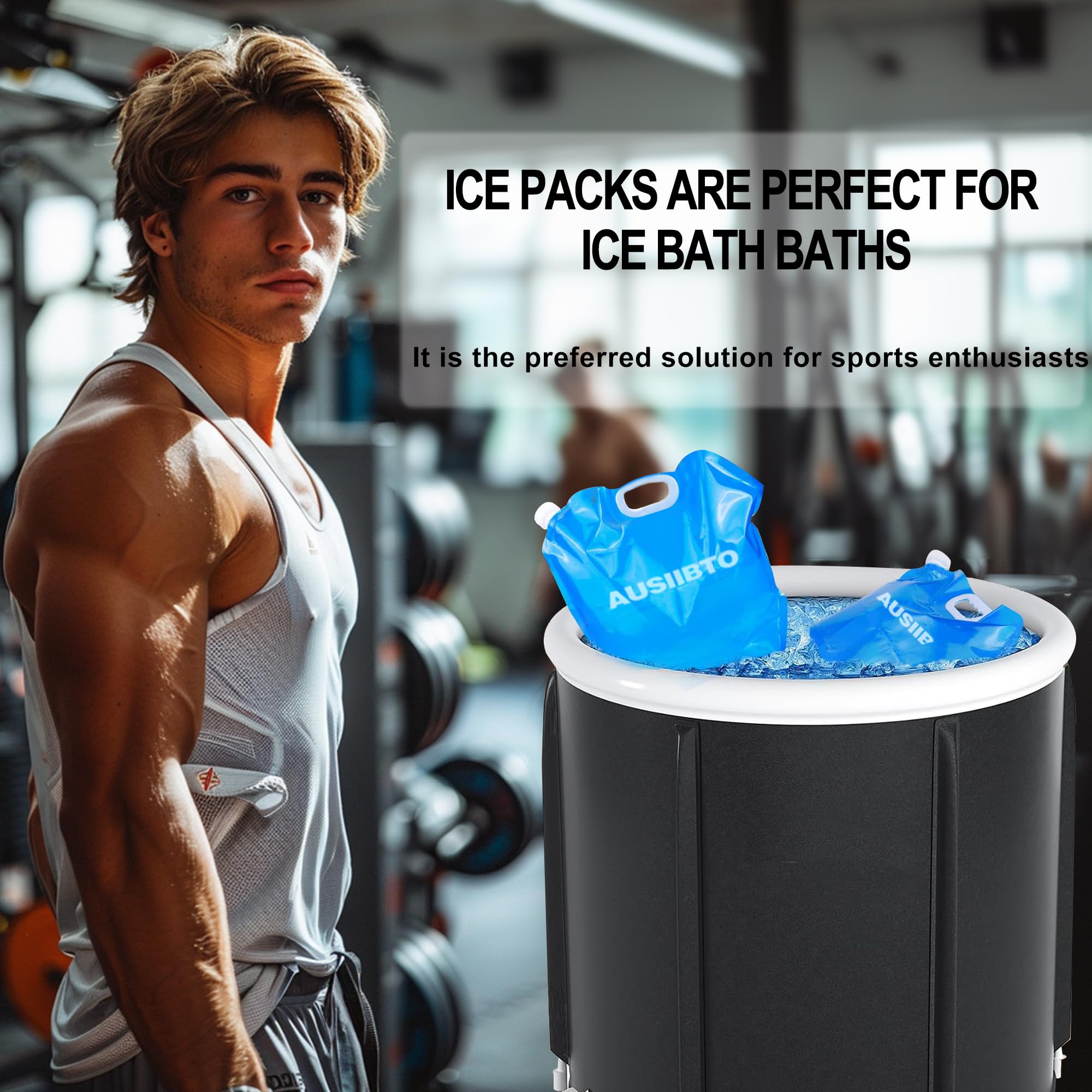 4 Pack 10L Ice Bath Bags for Cold Plunge Therapy - Portable Freezer Water Bathtub Bags for Athletes, Post-Workout Recovery & Muscle Pain Relief - Perfect for Home Gym, Sports Training & Physical Therapy (Model B)