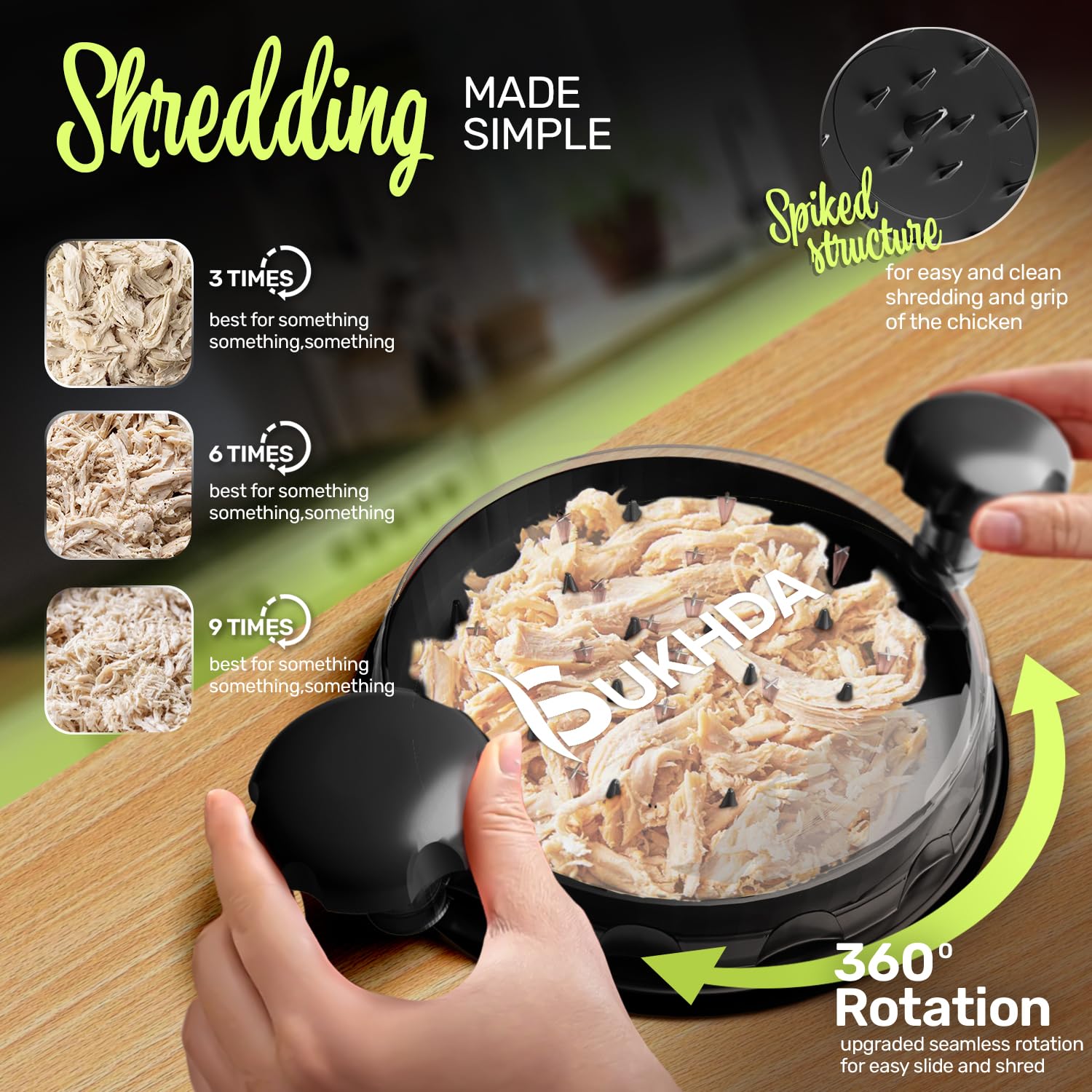 Chicken Shredder Tool - Non-Slip Meat Grinder with Cleaning Brush | Perfect for Meal Prep & BBQ
