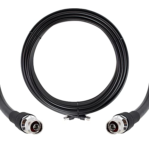 Ultra Low-Loss LMR®600 Equivalent Coaxial Cable - 50 Ohm Heavy Duty Flexible Outdoor Coax Cable for Home & Commercial Signal Boosters (100ft N-Male to N-Male) - Perfect for Cell Phone Repeaters, TV Antennas, and Wireless Network Extenders