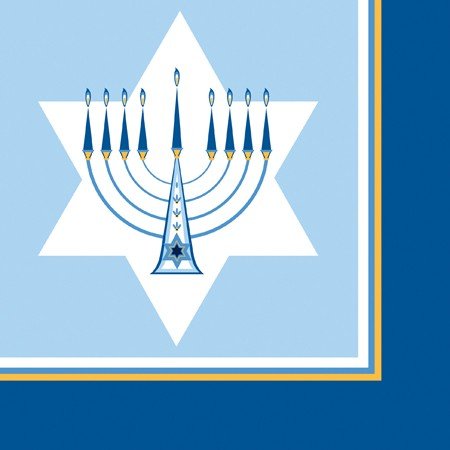 Premium Hanukkah Lights Paper Luncheon Napkins - 18 Count Pack - Elegant Holiday Dinner Party, Jewish Celebration & Festive Table Decorations