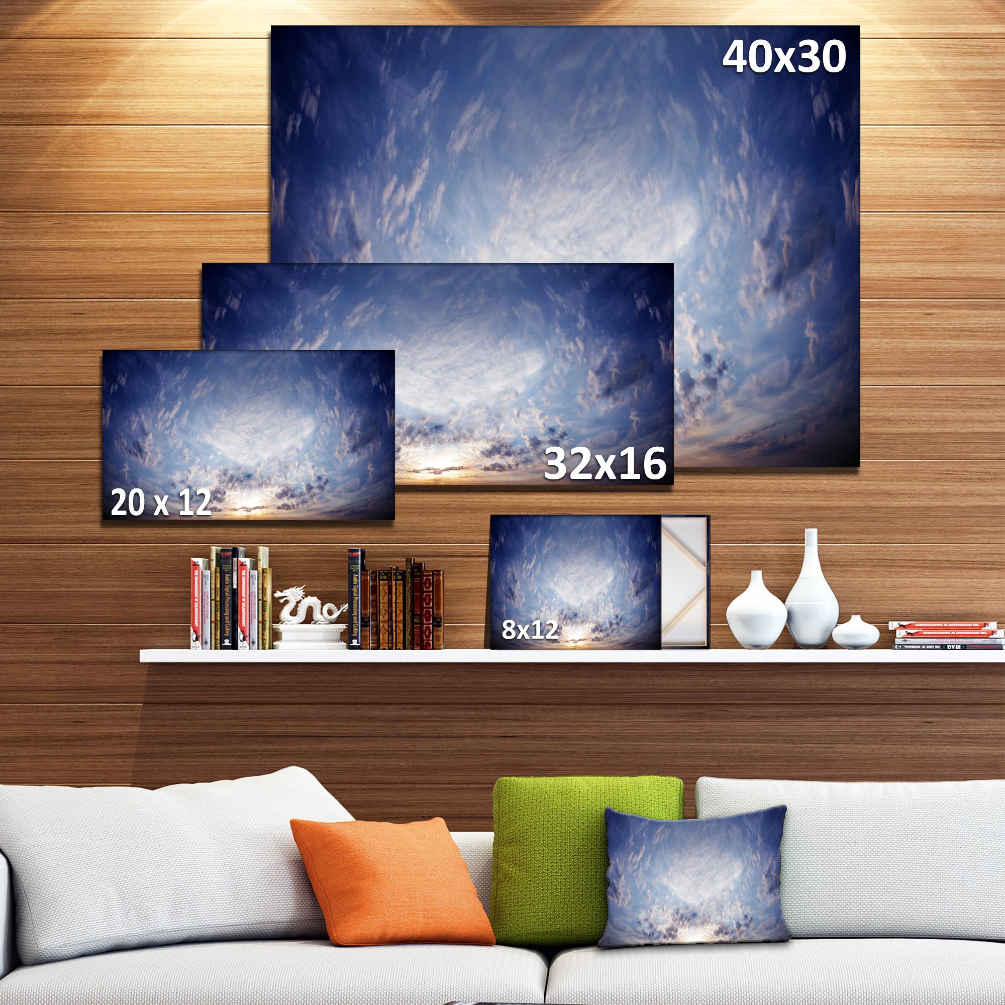 Blue Celestial Landscape Photography Canvas Art Print - Stunning Space Wall Decor for Living Room, Bedroom & Office