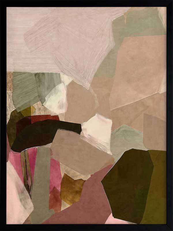 Deconstructed Desert II Framed Wall Art Print - Modern Abstract Landscape Painting for Home & Office Decor