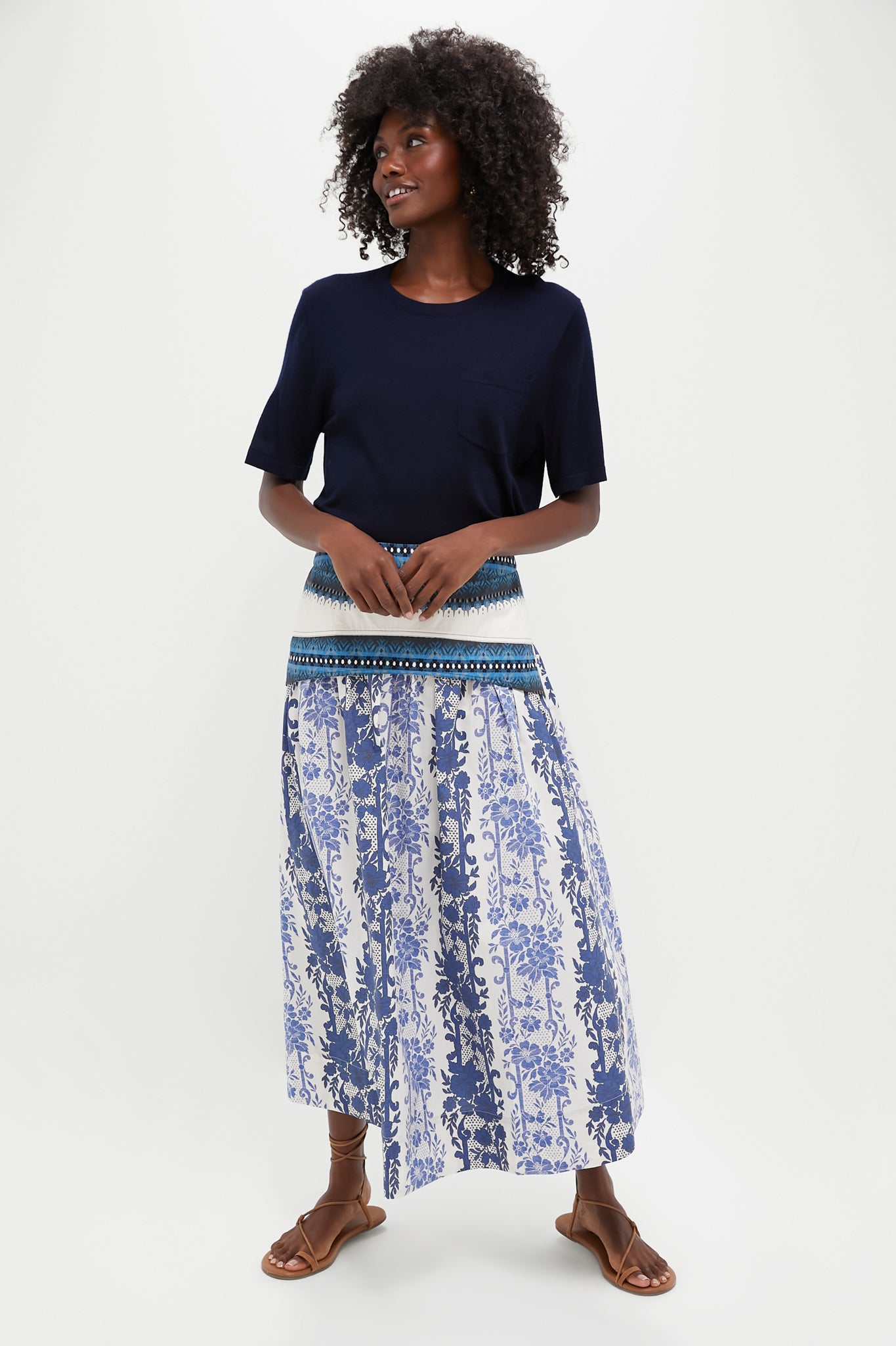 Bondi Blues Cotton Poplin Jolie Skirt - Women's Lightweight Summer Skirt for Casual Wear, Beach & Vacation Outfits