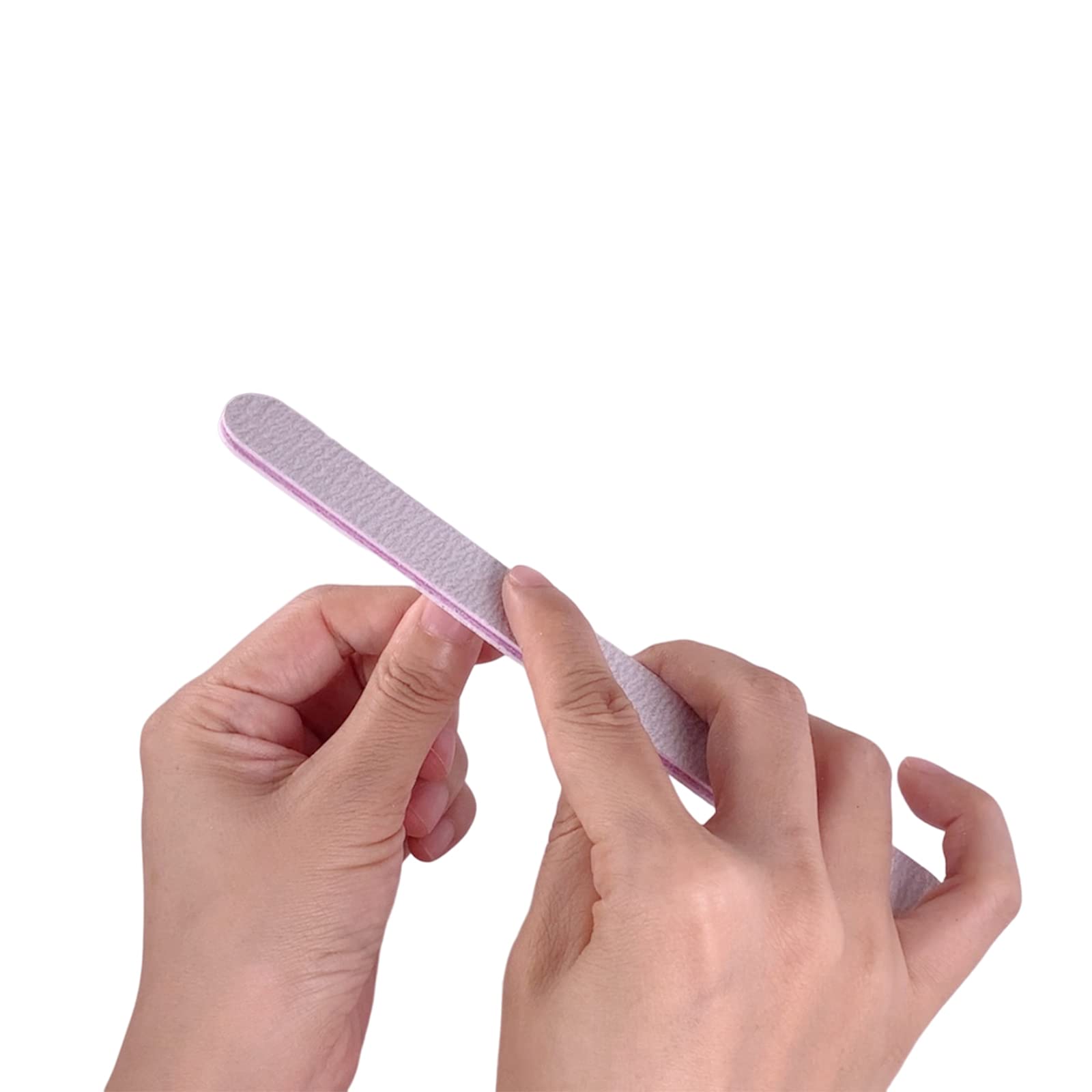 50 Pcs Professional Nail Files Set - 100/180 Grit Double Sided Emery Boards for Acrylic, Natural & Gel Nails - Reusable Washable Manicure Pedicure Kit (Gray) - Perfect for Home Salon, Travel & DIY Nail Care