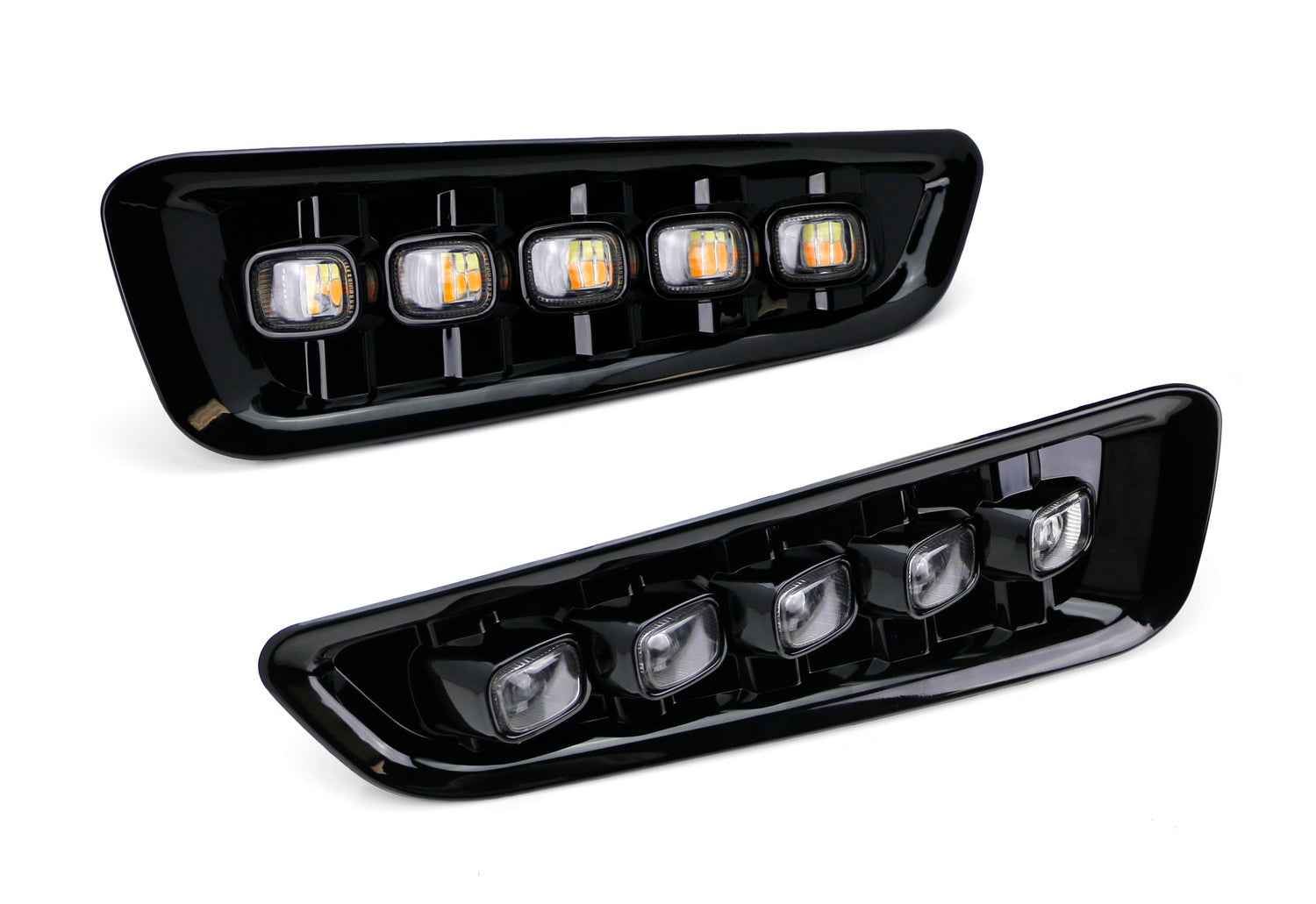 5-Pack White/Amber Switchback LED Daytime Running Lights for 2017-2020 Ford Raptor - DRL Fog Lights for Off-Road & Night Driving