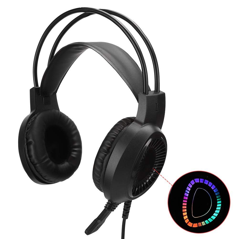 PS4 Gaming Headset - Over-Ear Esports Headphones with RGB Lighting, Ultra-Light Design & Active Noise Cancellation | 3.5mm Wired Headset for PC, Laptop, Tablet & Smartphones (Black) - Perfect for Competitive Gaming, Streaming & Online Meetings