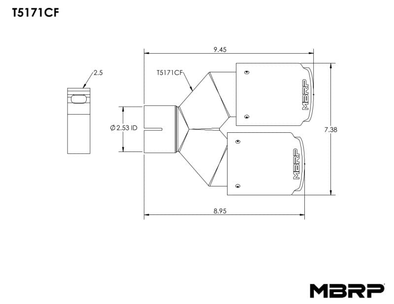 MBRP T5171CF Carbon Fiber Exhaust Tip - High Performance Car Exhaust System Upgrade for Trucks & SUVs | Enhances Sound & Style for Off-Roading, Racing & Daily Driving