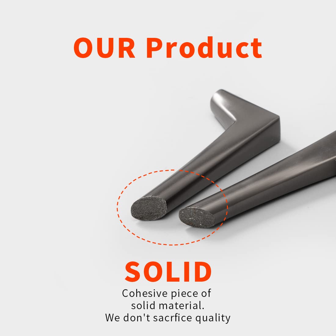 10 Pack Dark Gray Solid Cabinet Pulls - 5 Inch Hole Center, Black Nickel Zinc Alloy Kitchen Drawer Handles for Furniture, Dresser, Wardrobe & Closet - Perfect for Modern Home & Office Cabinetry